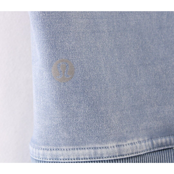 Lululemon Women's Wunder Under Crop Leggings 23" Ribbed Washed Moon Blue Sz 6 - Picture 5 of 6